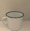 White Enamel Cup Emaye  Haitian and African style 